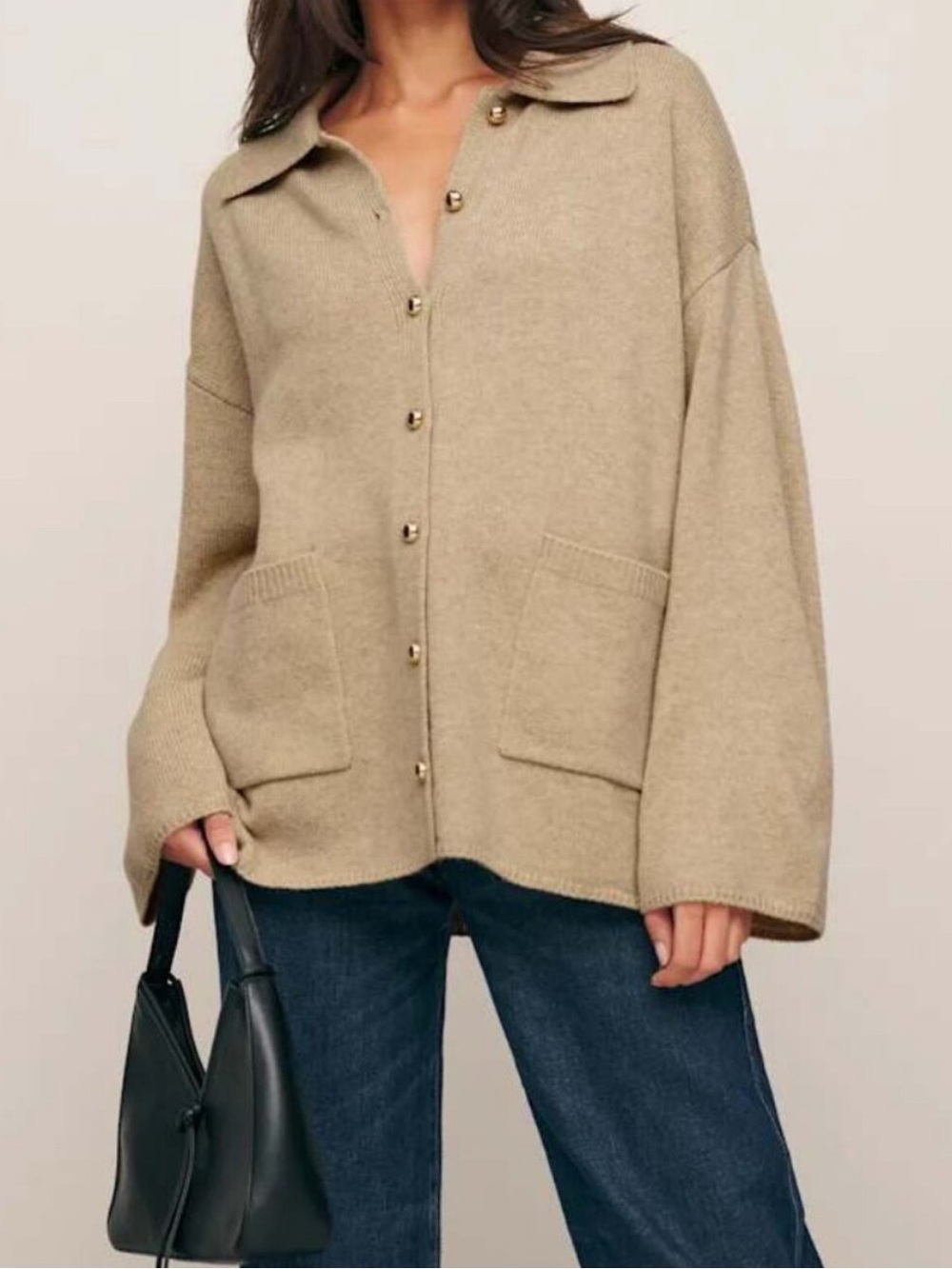 Reformation Parisa
Regenerative Wool Cardigan
Sweater | Beige M